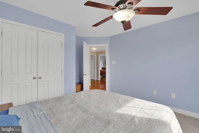 13110 Ogles Hope Dr, Bowie, MD 20720 - bedroom featuring a closet and ceiling fan