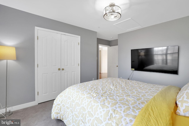 13110 Ogles Hope Dr, Bowie, MD 20720 - carpeted bedroom with a closet, attic access, and baseboards