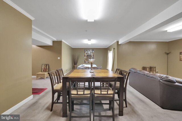 13110 Ogles Hope Dr, Bowie, MD 20720 - carpeted dining room featuring ornamental molding and baseboards