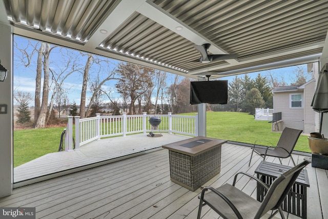 13110 Ogles Hope Dr, Bowie, MD 20720 - wooden terrace with a yard
