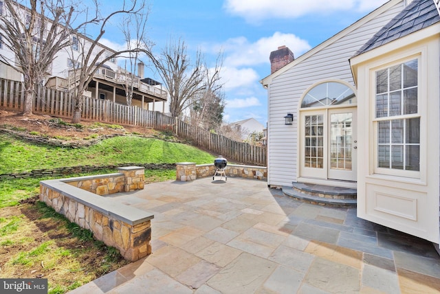 view of patio with a fenced backyard