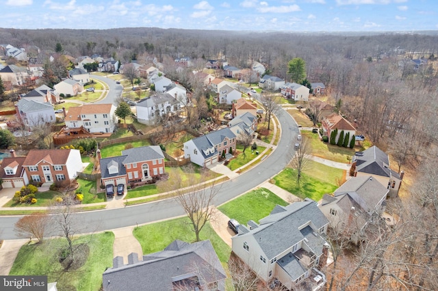 aerial view featuring a residential view