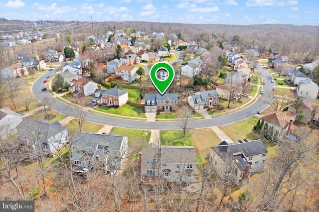 drone / aerial view with a residential view