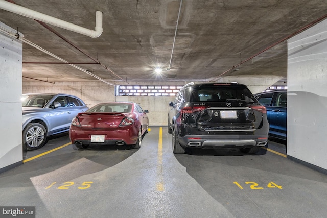 parking deck with baseboards