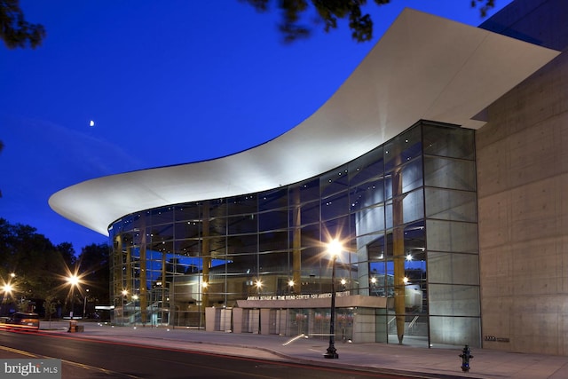 view of property at night