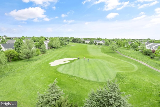 view of property's community featuring view of golf course