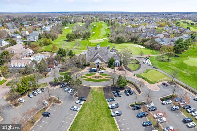 bird's eye view with a residential view and golf course view