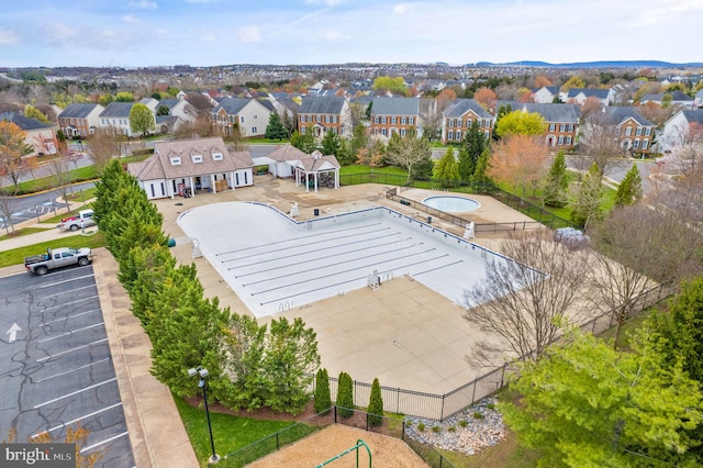 drone / aerial view featuring a residential view