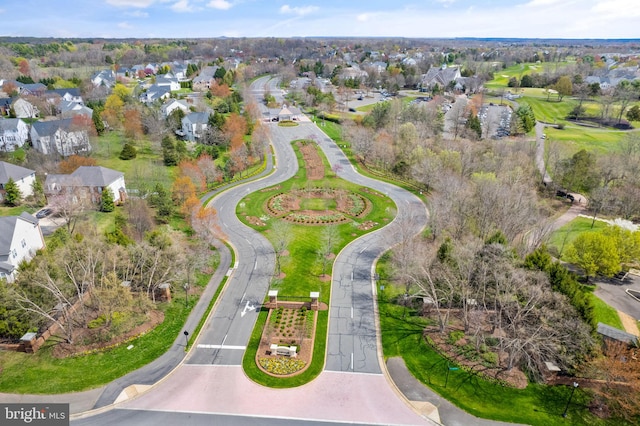 bird's eye view with a residential view