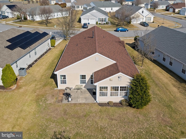 aerial view with a residential view