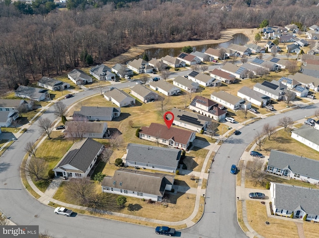 aerial view with a residential view