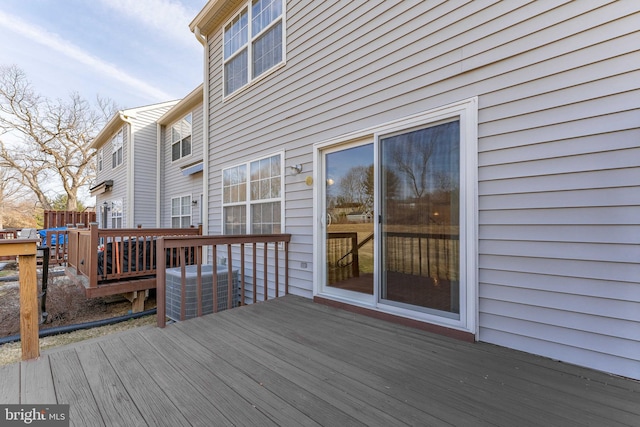 deck with central AC unit