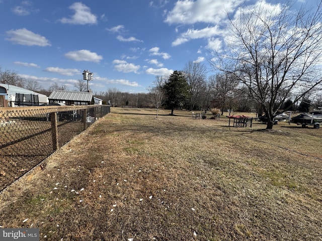 view of yard featuring fence