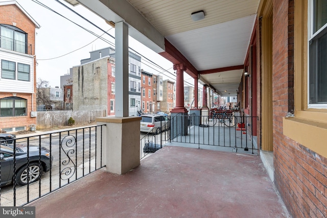 balcony featuring a porch