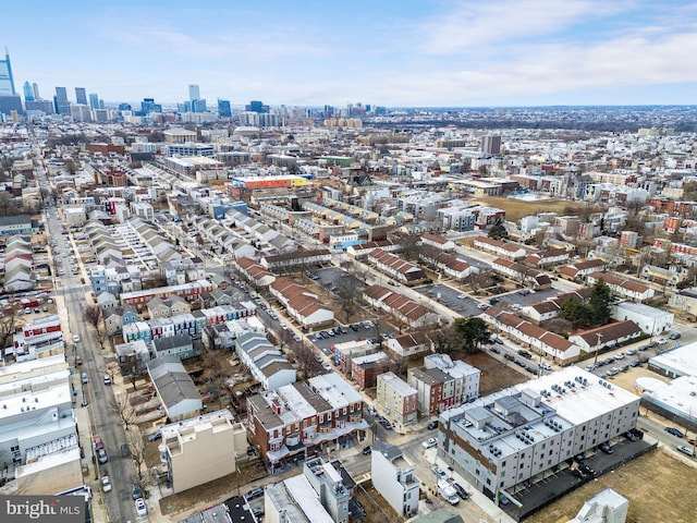 birds eye view of property featuring a view of city