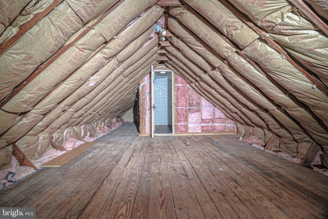 view of attic