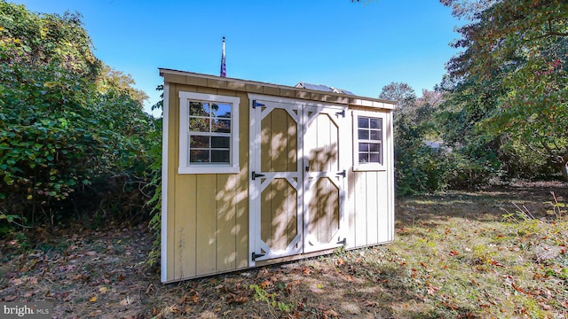 view of shed