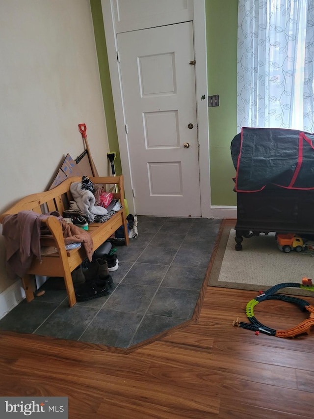 interior space featuring dark wood-type flooring