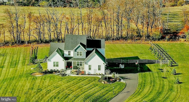 drone / aerial view featuring a rural view