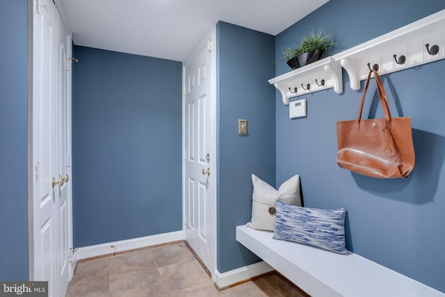 mudroom with baseboards