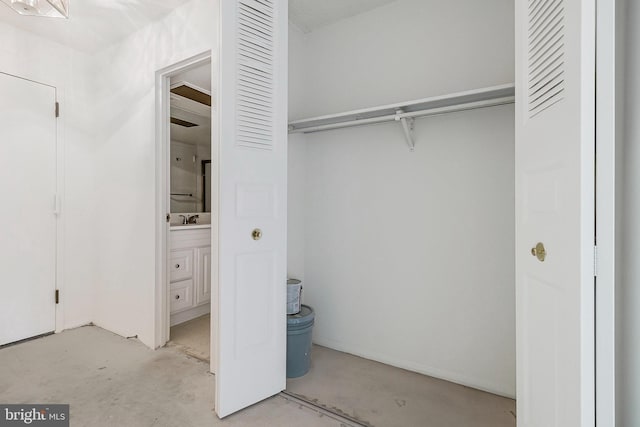 closet featuring a sink