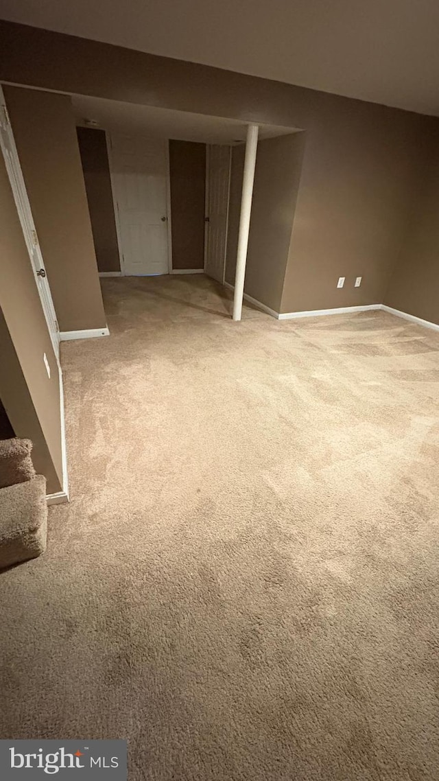 5716 Willowton Ave, Baltimore, MD 21239 - finished below grade area with carpet and stairs