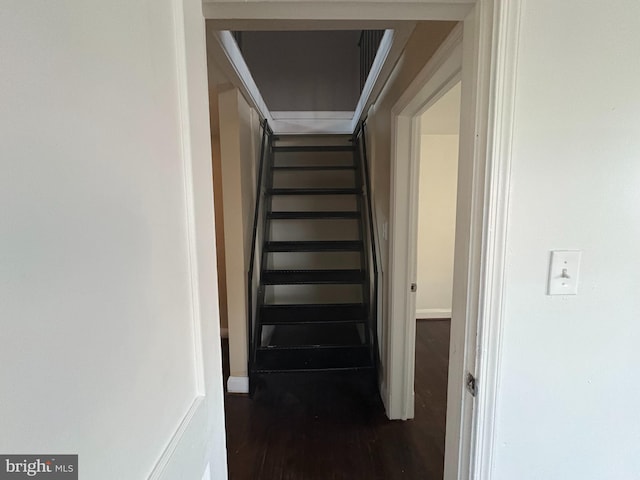 5716 Willowton Ave, Baltimore, MD 21239 - staircase featuring wood finished floors