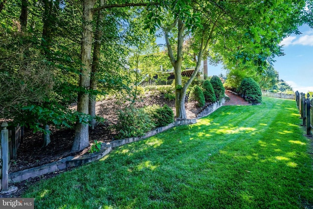 view of yard with fence