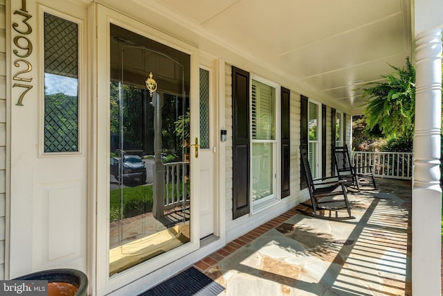 exterior space with covered porch