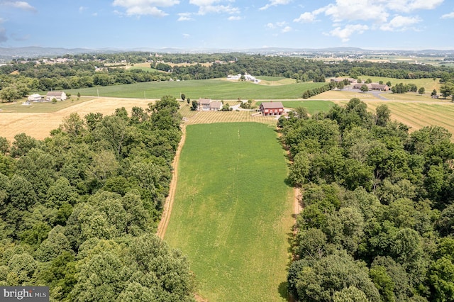 drone / aerial view with a rural view