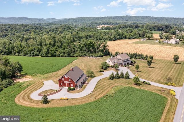 bird's eye view with a rural view