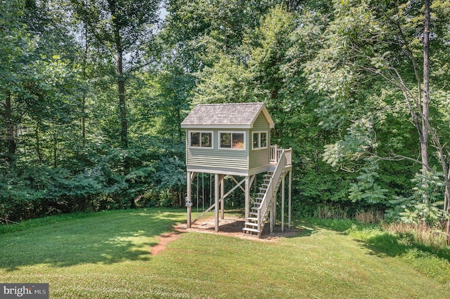 view of outdoor structure with stairs