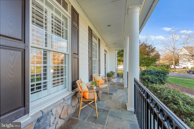 balcony with covered porch