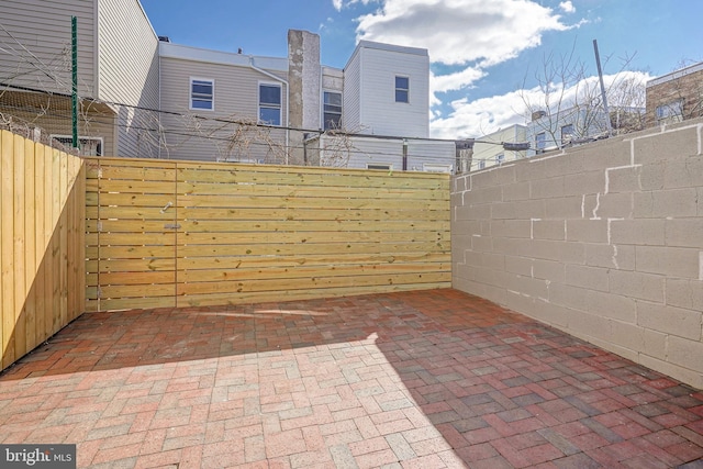 view of patio with a fenced backyard