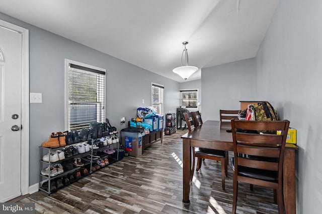 dining room with wood finished floors