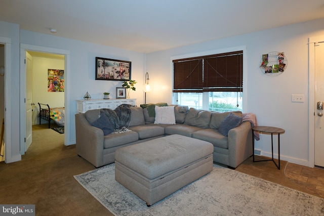 living area with baseboards