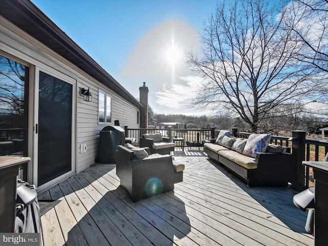 deck featuring an outdoor hangout area