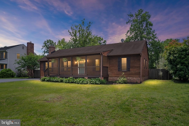 view of front of property featuring a chimney