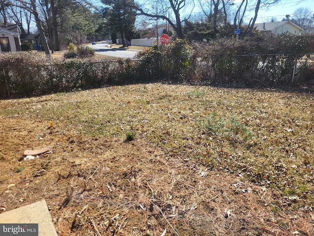 view of yard featuring fence