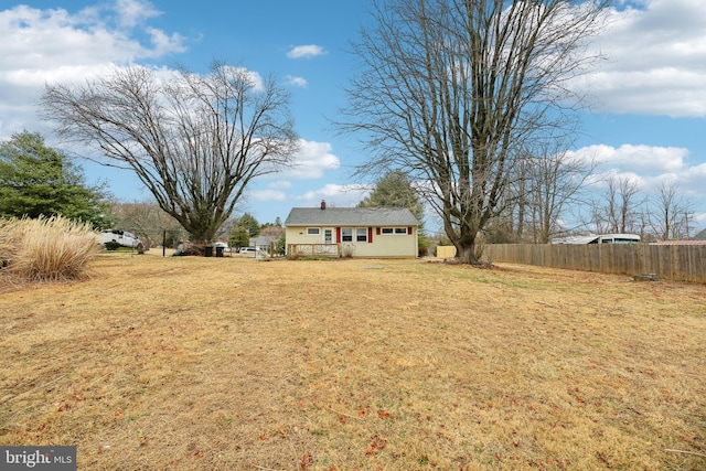 view of yard with fence