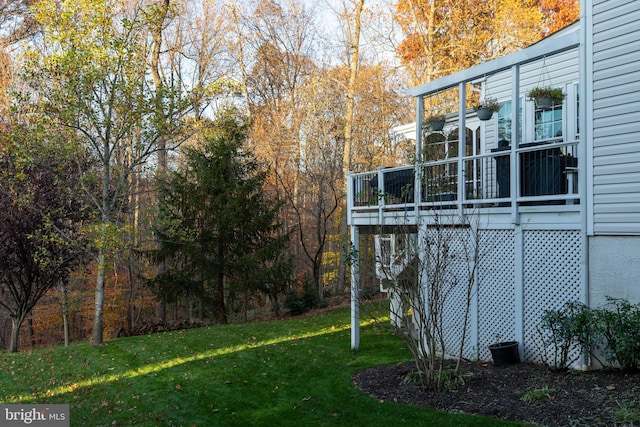 view of yard with a sunroom