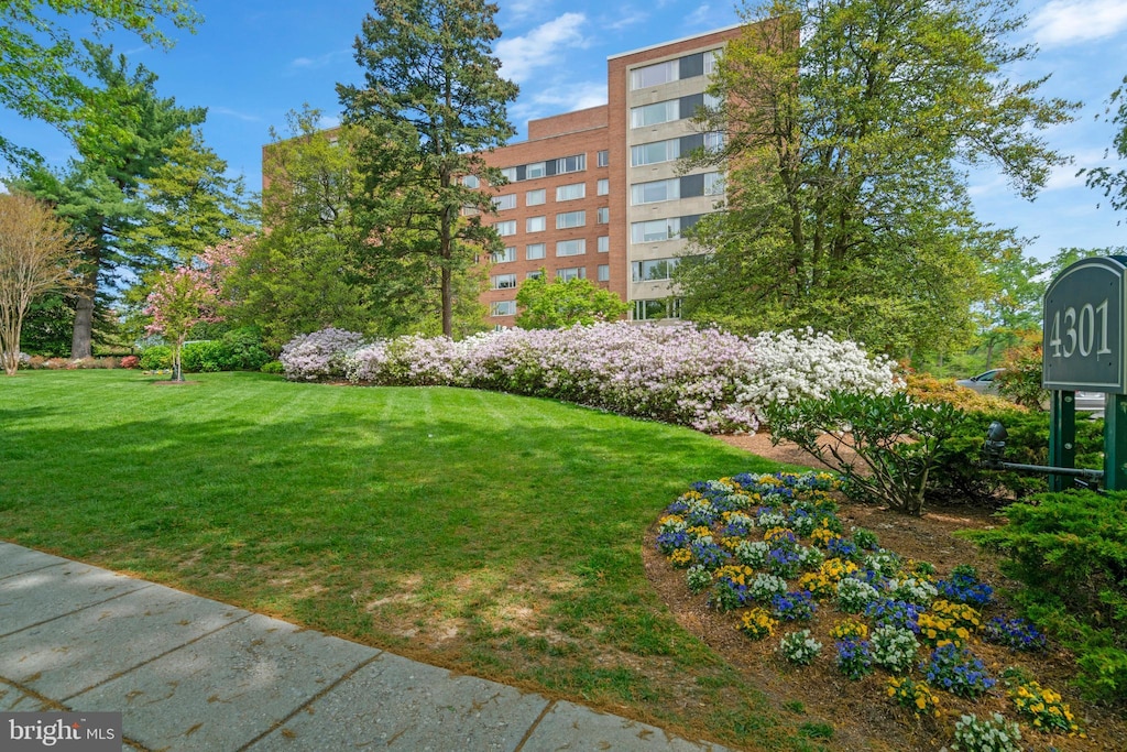 exterior space with a lawn