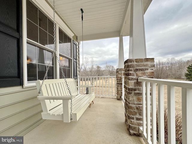 view of patio featuring covered porch