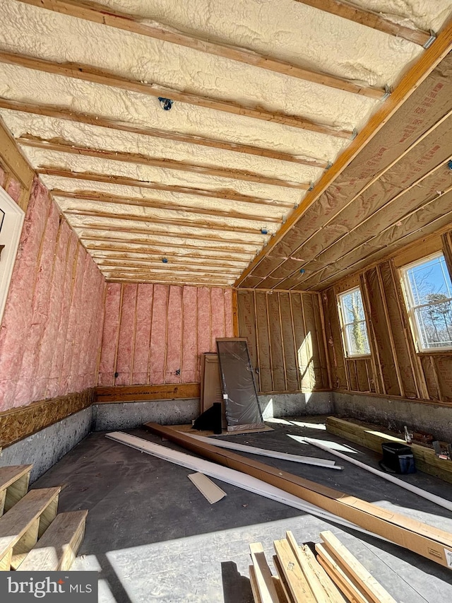 view of unfinished attic