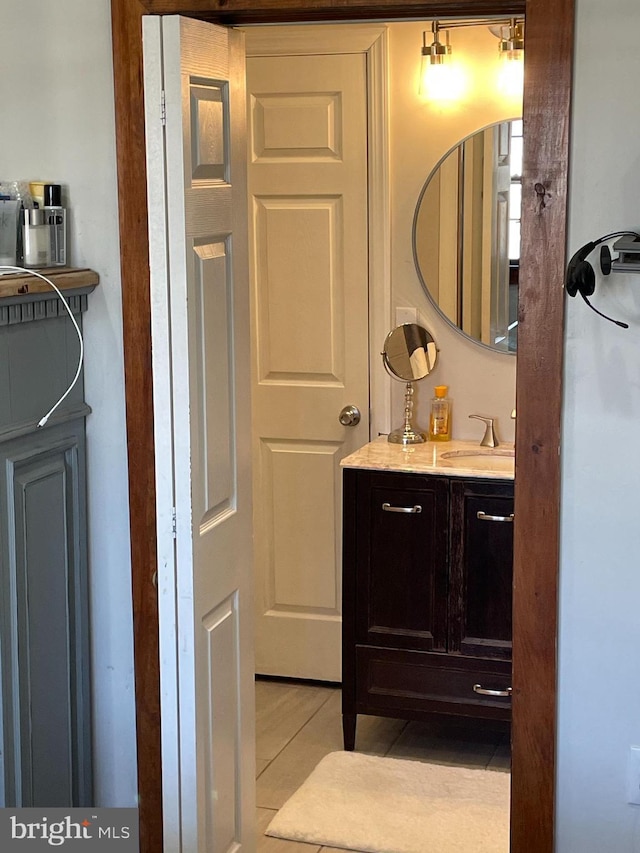 bathroom featuring vanity and tile patterned floors