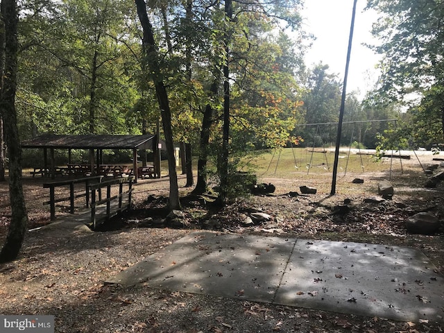 view of yard with a gazebo