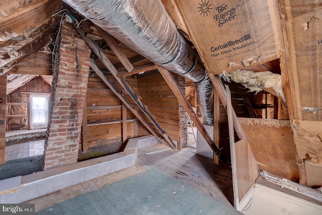 view of unfinished attic