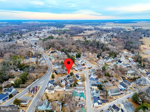 bird's eye view with a residential view