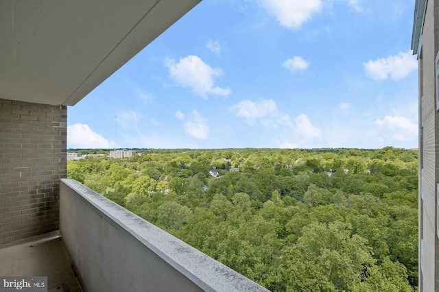 balcony with a view of trees