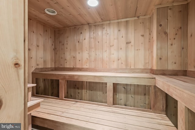 view of sauna